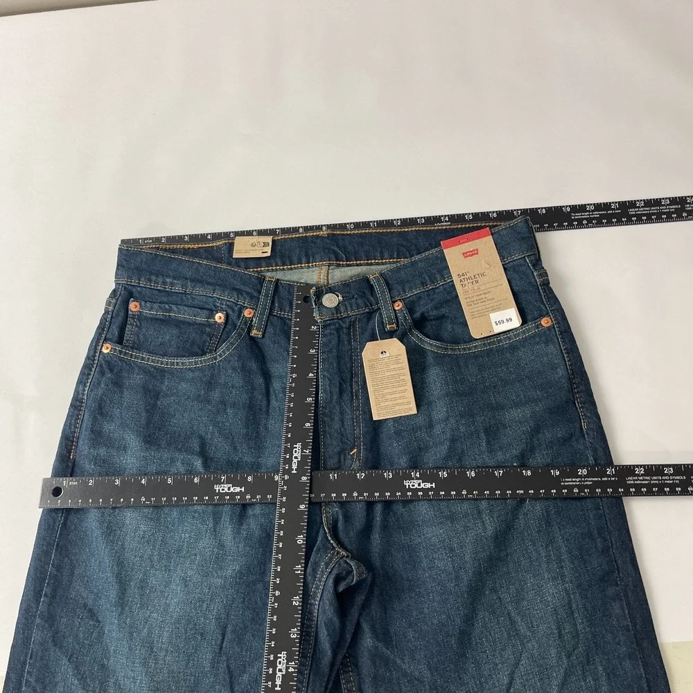 Levis 541 Jeans Mens 34x34 Blue Athletic Tapered Dark Wash Stretch Denim Preppy